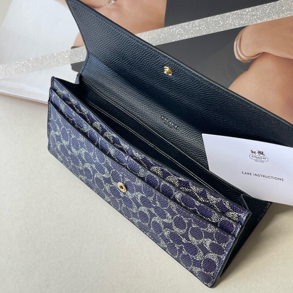 (new+tag) Coach signature monogram classic violet black soft wallet - Picture 4 of 15